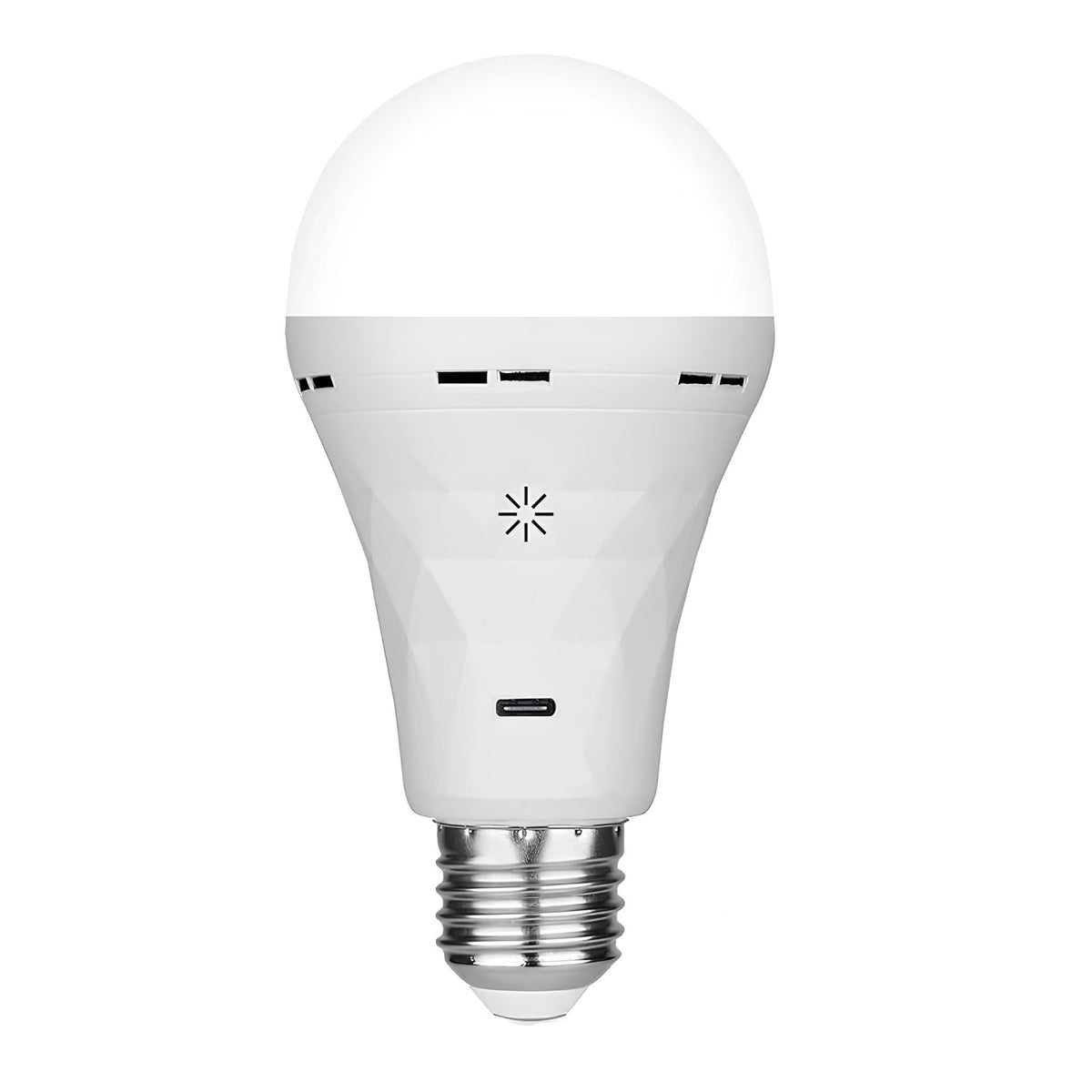 Ampoule LED rechargeable USB-C NOVA à culot E27 sur fond blanc