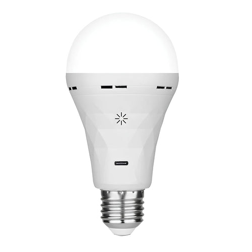 Ampoule LED rechargeable USB-C NOVA à culot E27 sur fond blanc
