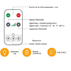 Télécommande de l'ampoule NOVA avec réglage de l'intensité et minuterie 15, 30 et 60 minutes