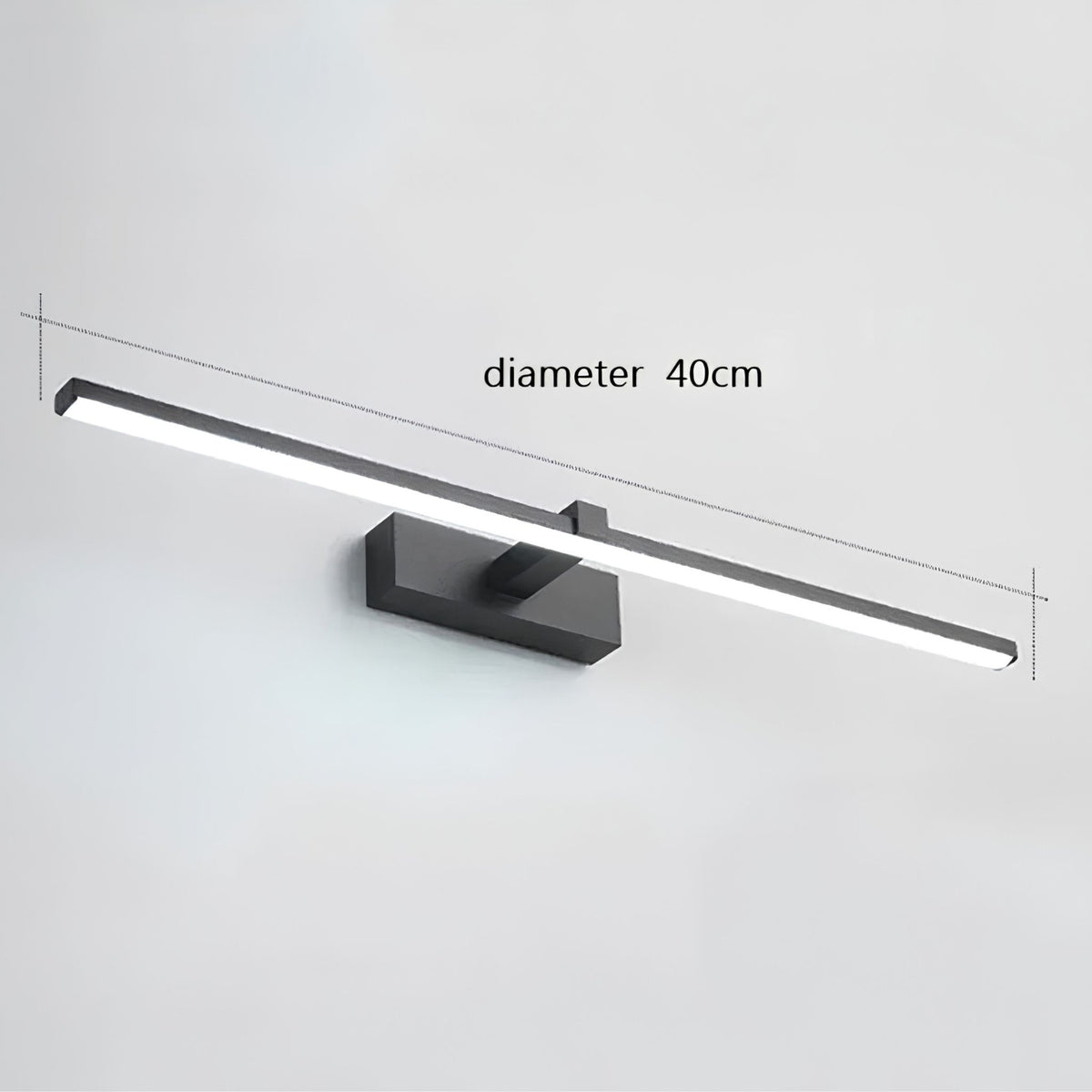 Dimensions de l'applique murale LED LARA en finition noire