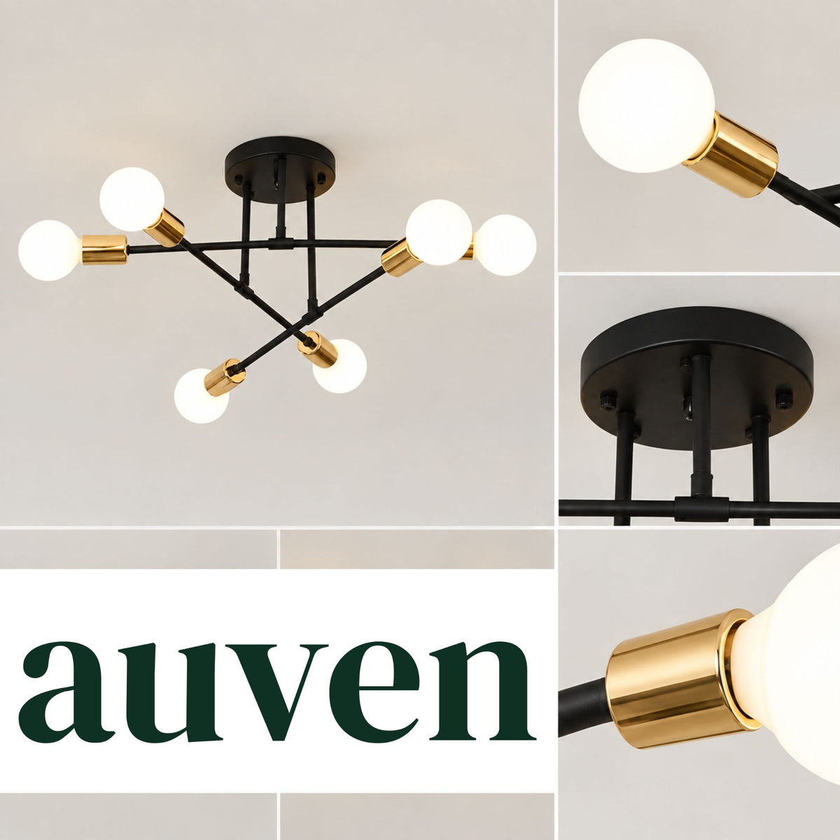 Plafonnier contemporain 6 lumières - ZORA