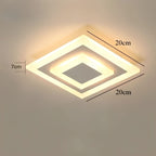 Dimensions du plafonnier LED carré KORA blanc : 20 x 20 cm