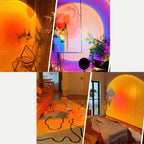 Lampe projecteur SUNSET dans différentes pièces avec plusieurs couleurs de projection