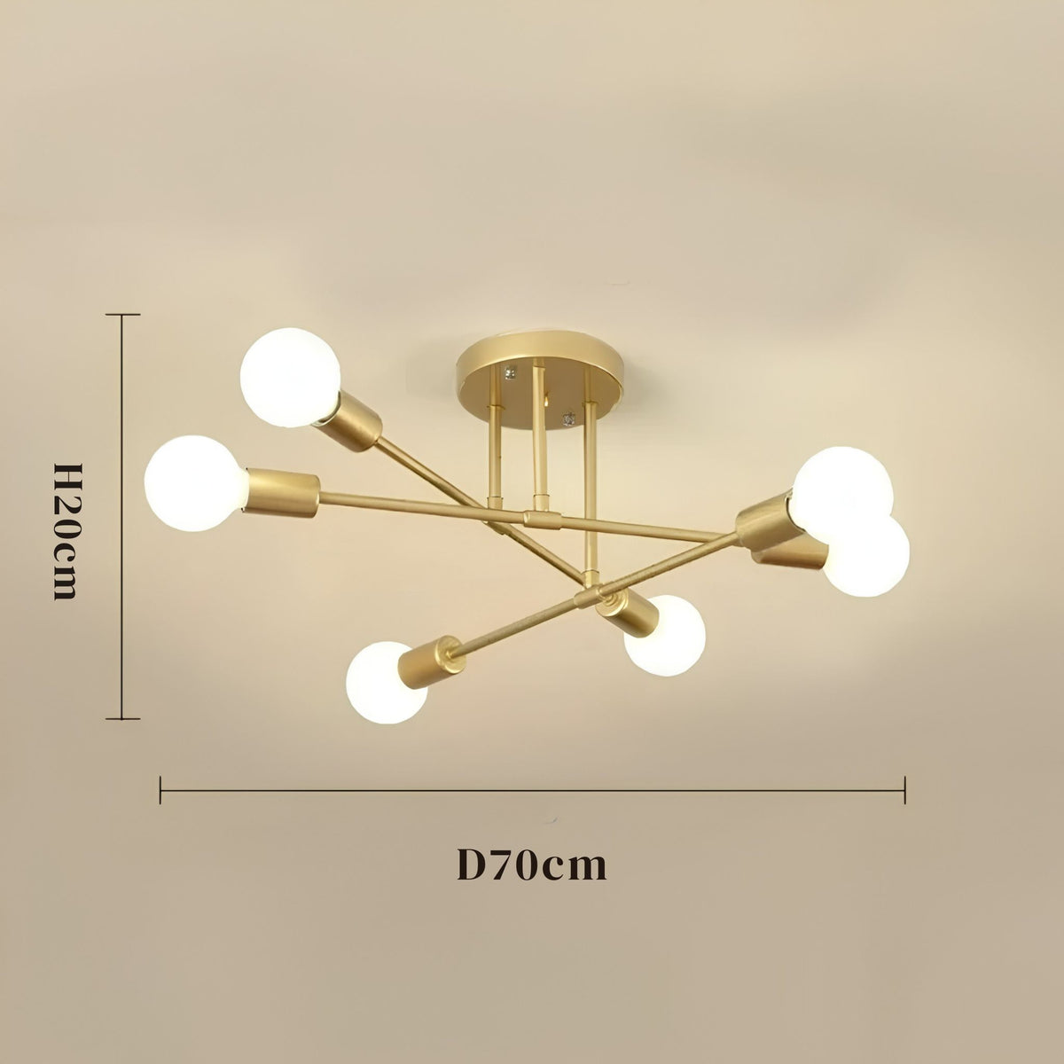 Plafonnier contemporain 6 lumières - ZORA