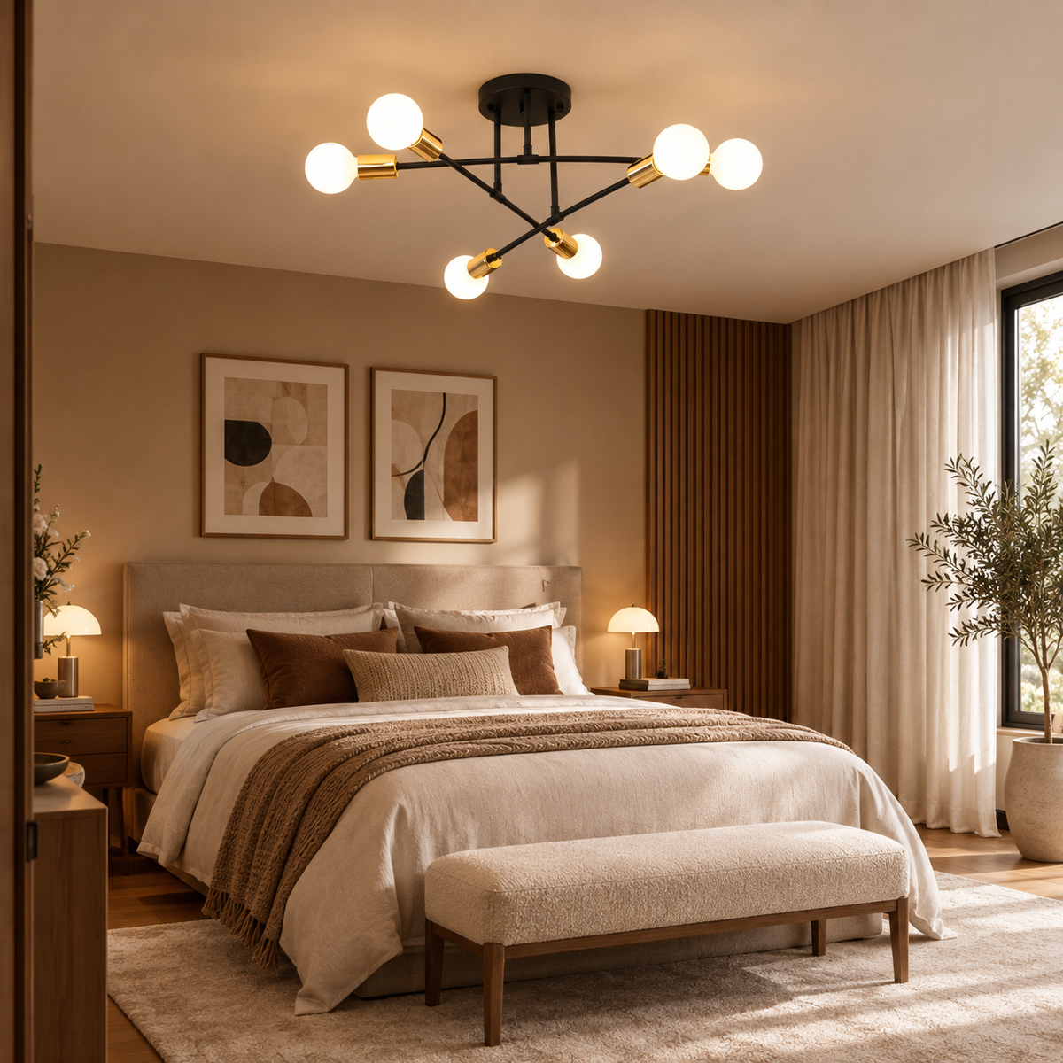 Plafonnier contemporain 6 lumières - ZORA