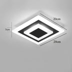 Dimensions du plafonnier LED carré KORA noir : 20 x 20 cm