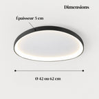 Dimensions du plafonnier NUBA galet : Ø 42 ou 62 cm, épaisseur 5 cm