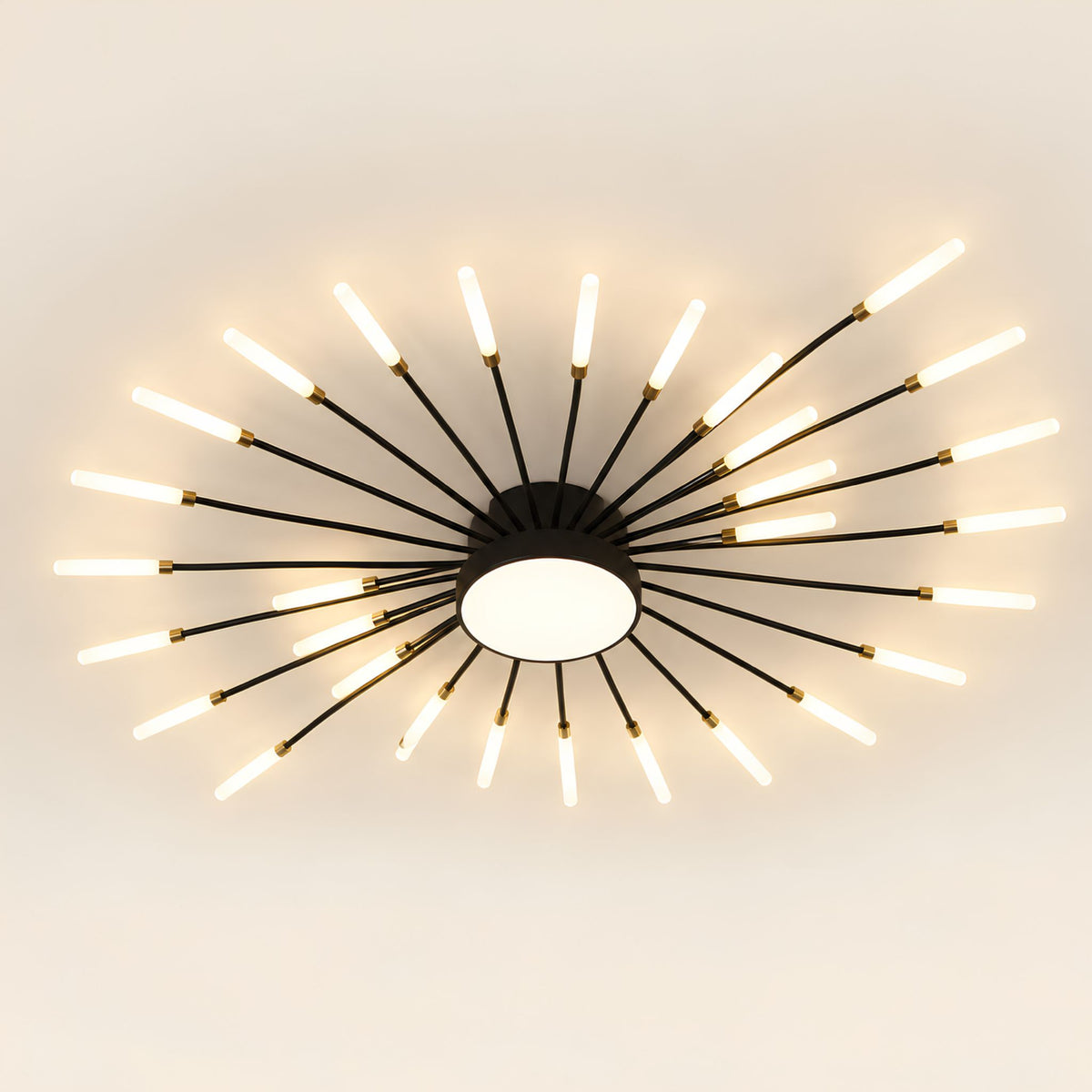 Plafonnier LED Design Feu d’Artifice Noir ou Doré | ASTRA