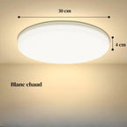 Plafonnier LED rond NOLA en lumière blanc chaud, 30 cm de diamètre et 4 cm d'épaisseur