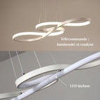 Détail du profilé en métal et du diffuseur LED de la suspension ONDA