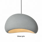 Suspension HANA forme Dôme grise, surface mate et texturée